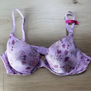 Maidenform Women's Bra 36B Lavender Floral  Padded Underwire